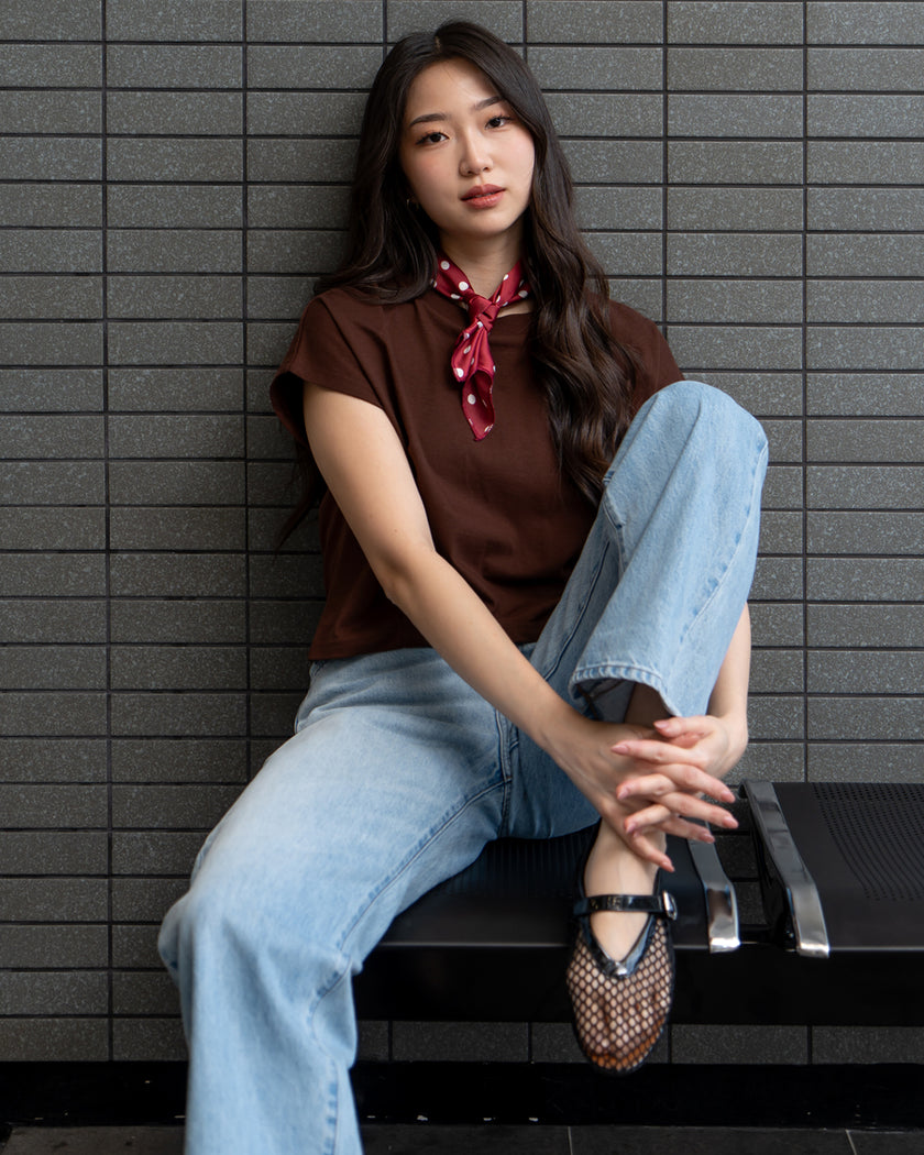 Nomitee's Twila Top Atasan Wanita Lengan Pendek