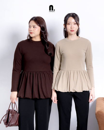 Nomitee's Poppy Top Atasan Wanita Lengan Pendek