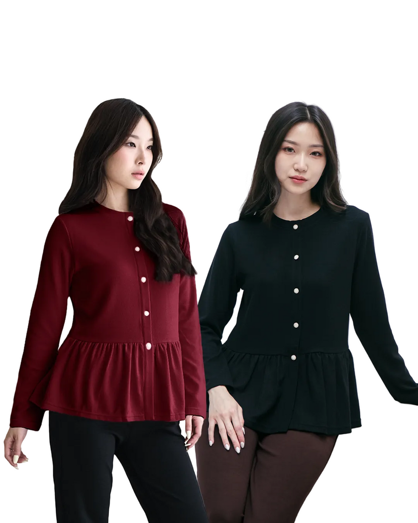 Nomitee's Laurent Top Atasan Wanita Lengan Panjang
