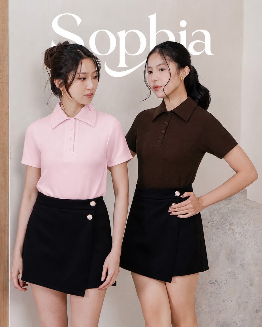 Nomitee's Sophia Top Atasan Wanita Lengan Pendek