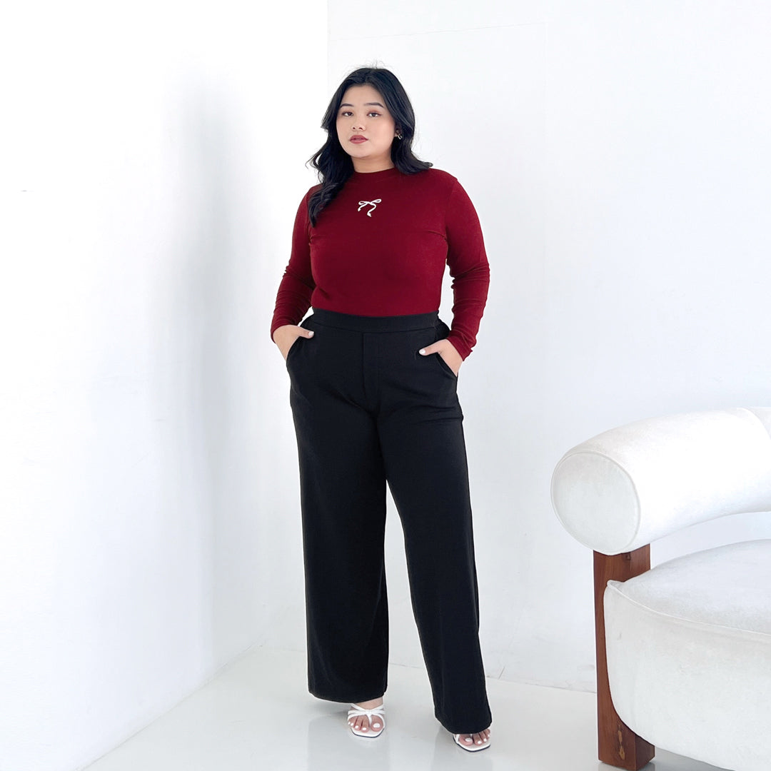 Nomitee's Scarlet Top Atasan Wanita Lengan Panjang