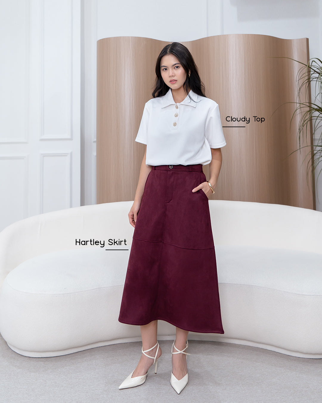 Nomitee's Cloudy Top Atasan Wanita Lengan Pendek (Tidak Dijual Satu Set)