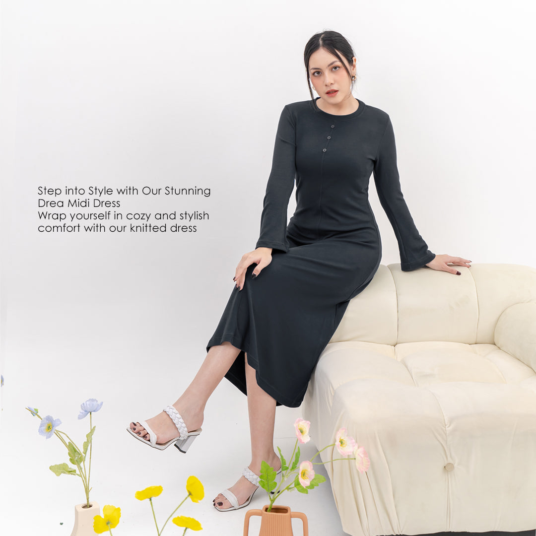 Nomitee's Drea Midi Dress | Dress Lengan Panjang