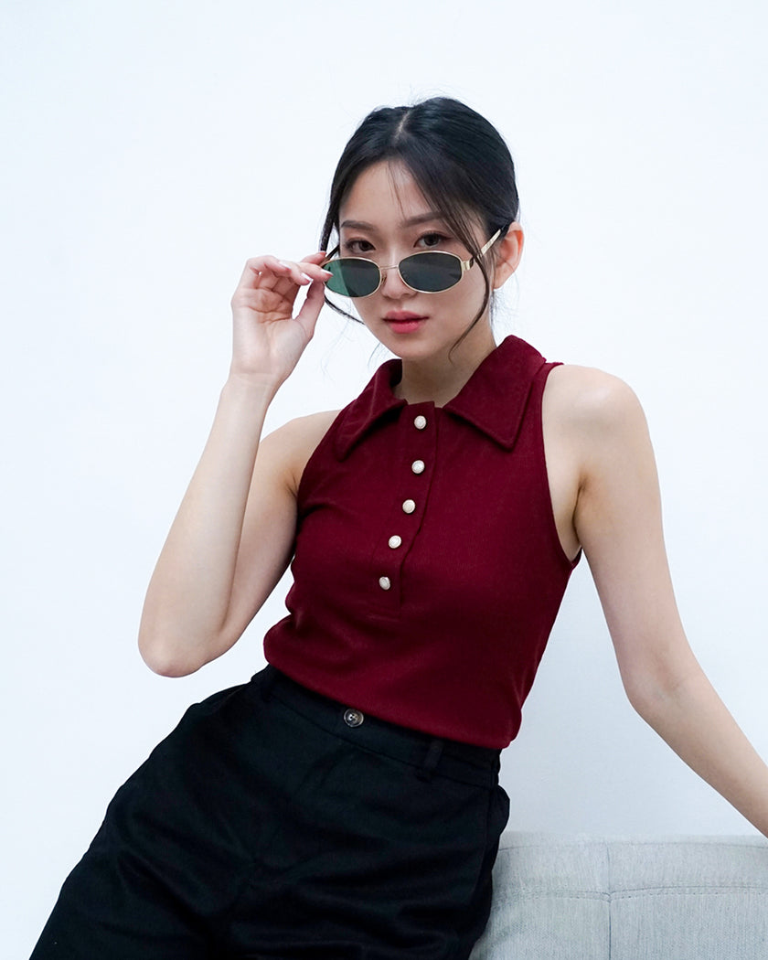 Nomitee's Ella Top Atasan Wanita Tanpa Lengan