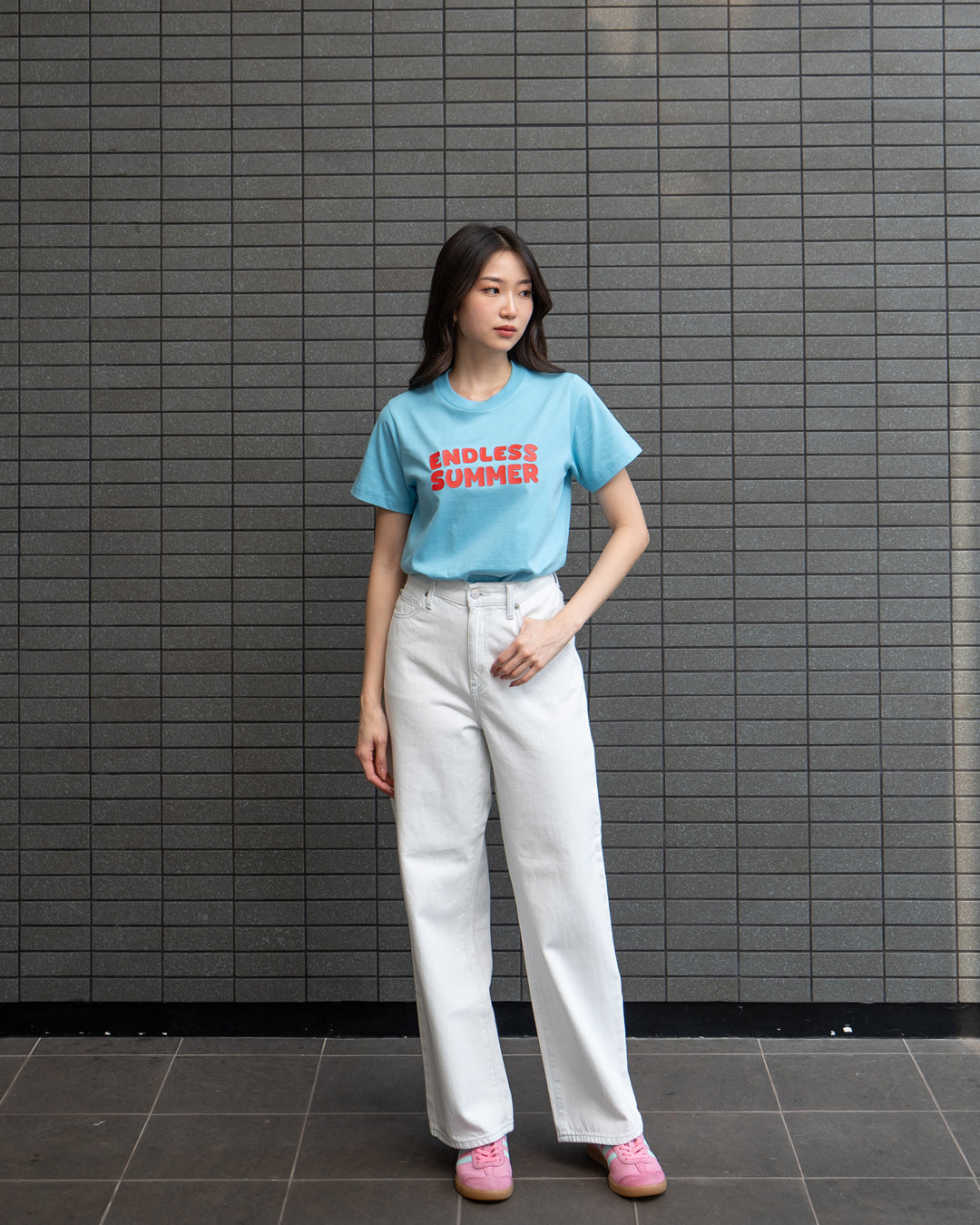 Nomitee's Endless Summer Top Atasan Wanita Lengan Pendek