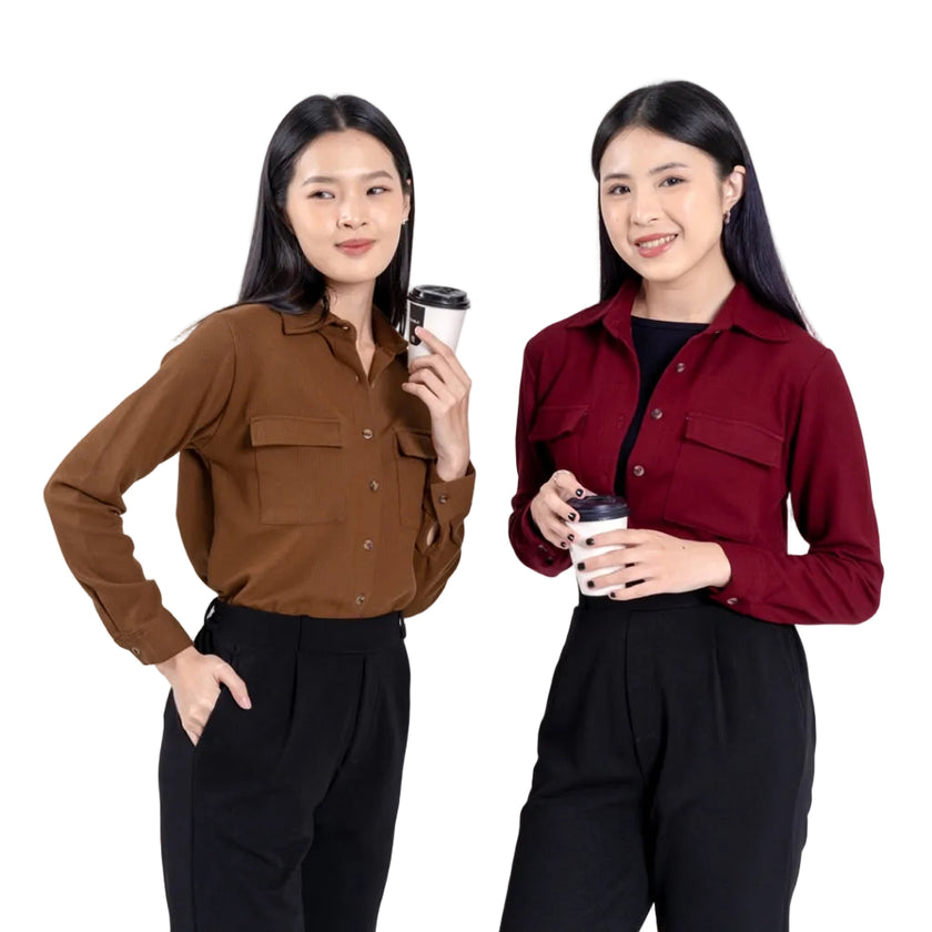 Nomitee's Delaney Top Atasan Wanita Lengan Panjang