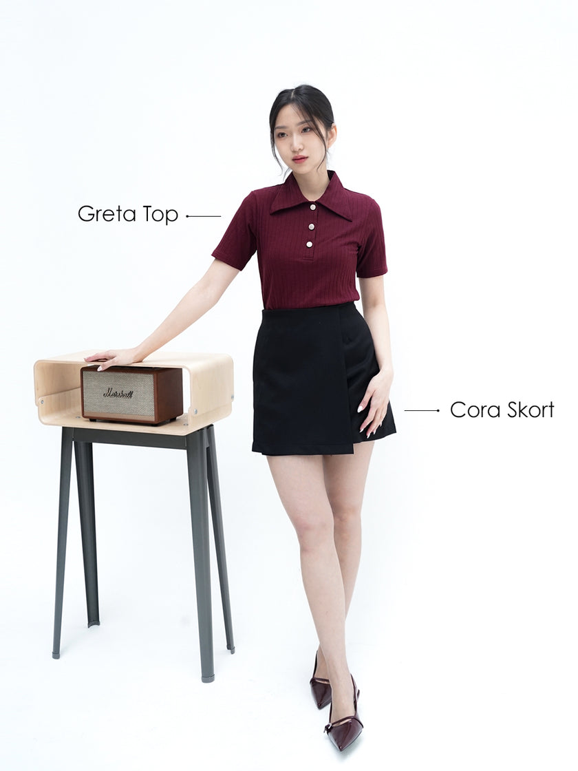 Nomitee's Greta Top Atasan Wanita Lengan Pendek