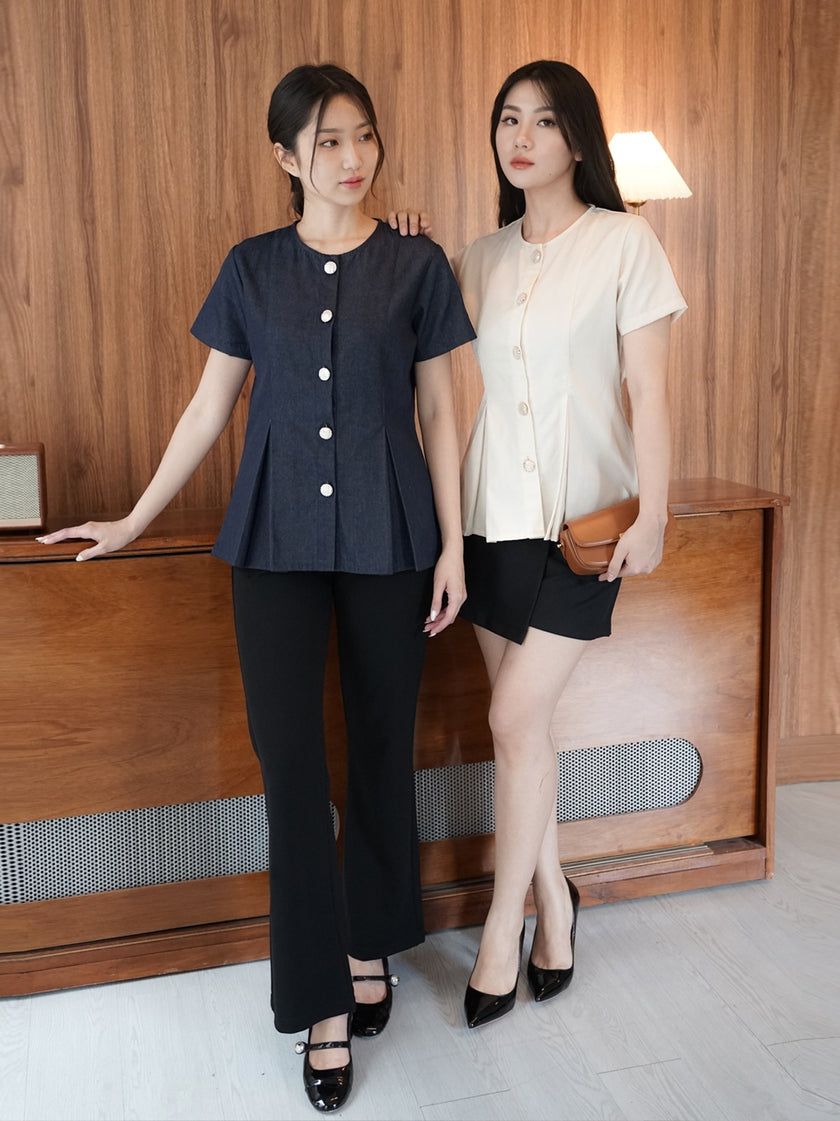 Nomitee's Hellen Top Atasan Wanita Lengan Pendek