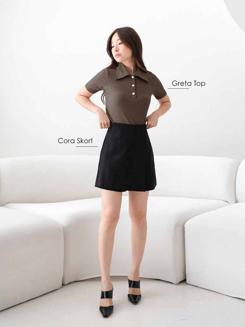 Nomitee's Greta Top Atasan Wanita Lengan Pendek