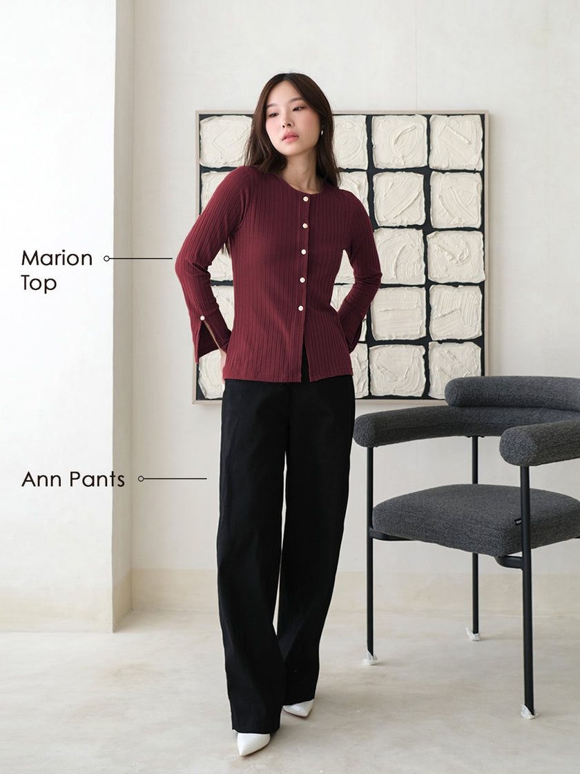 Nomitee's Marion Top Atasan Wanita Lengan Panjang