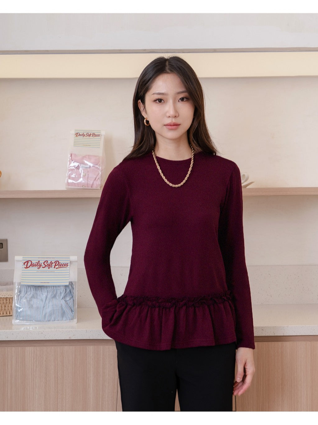 Nomitee's Reina Top Atasan Wanita Lengan Panjang