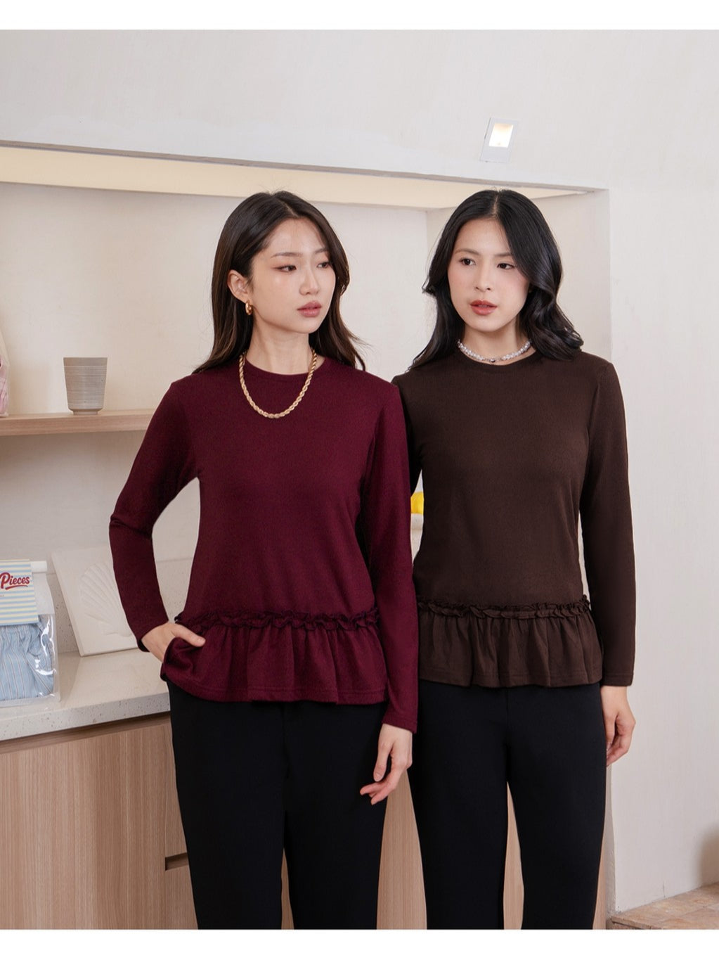 Nomitee's Reina Top Atasan Wanita Lengan Panjang