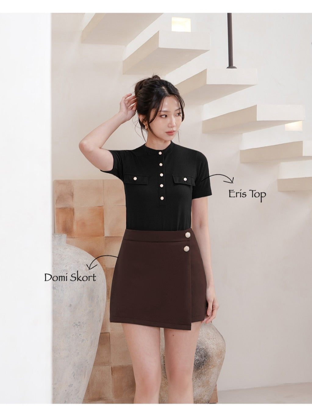Nomitee's Eris Top Atasan Wanita Lengan Pendek