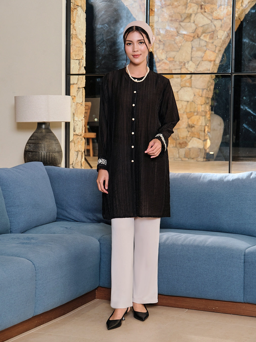Nomitee's Hanara Tunic Atasan Tunik Wanita Lengan Panjang