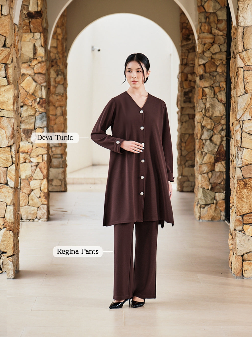 Nomitee's Deya Tunic Atasan Tunik Wanita Lengan Panjang