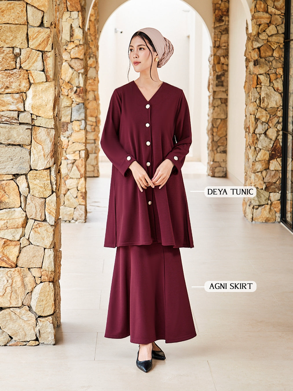 Nomitee's Deya Tunic Atasan Tunik Wanita Lengan Panjang