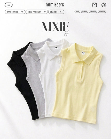 Nomitee's Nixie Top Atasan Wanita Tanpa Lengan