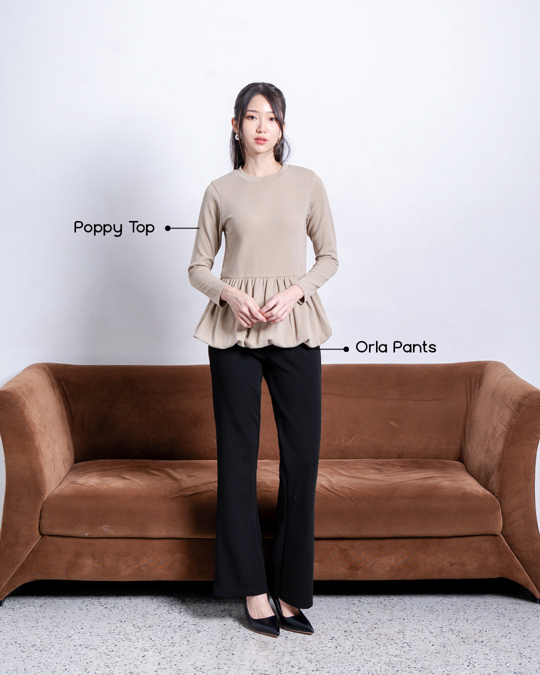 Nomitee's Poppy Top Atasan Wanita Lengan Pendek