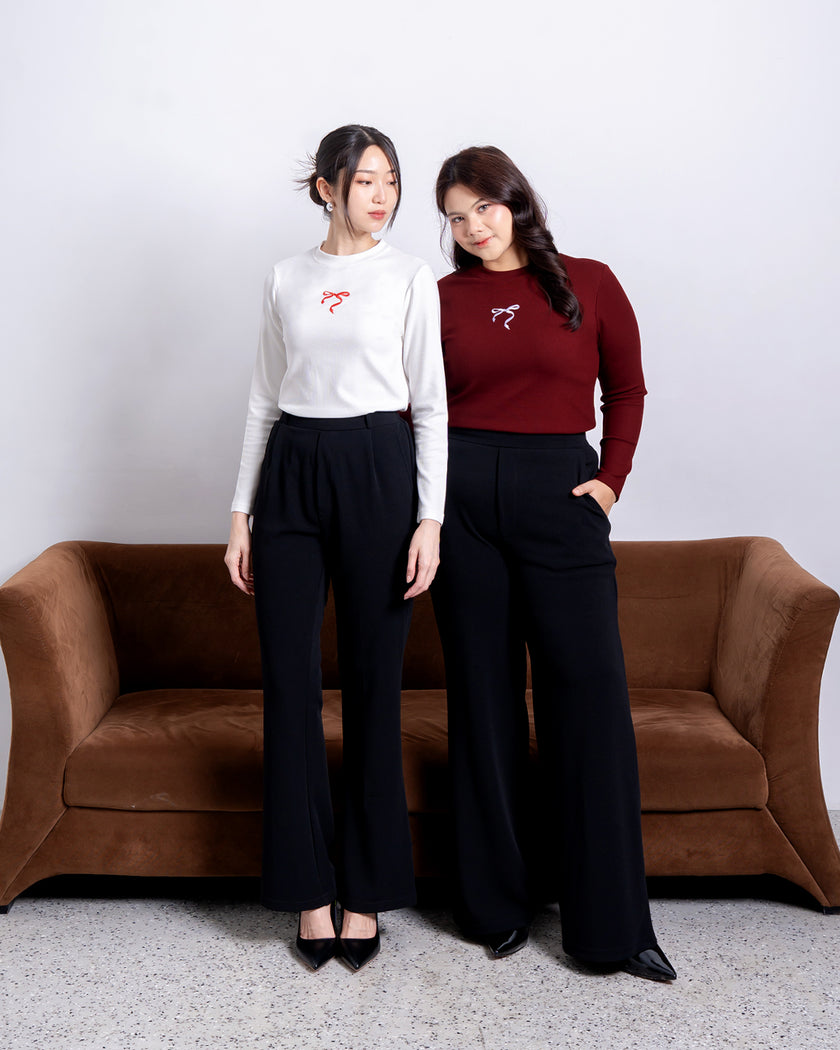 Nomitee's Scarlet Top Atasan Wanita Lengan Panjang