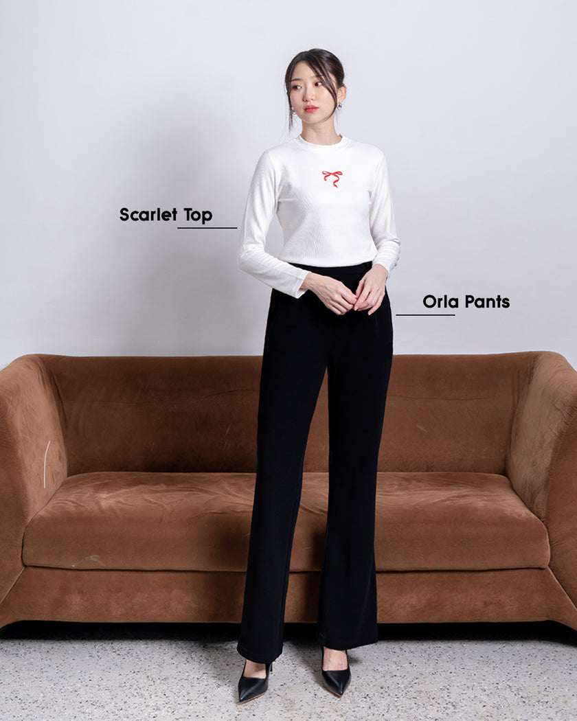 Nomitee's Scarlet Top Atasan Wanita Lengan Panjang