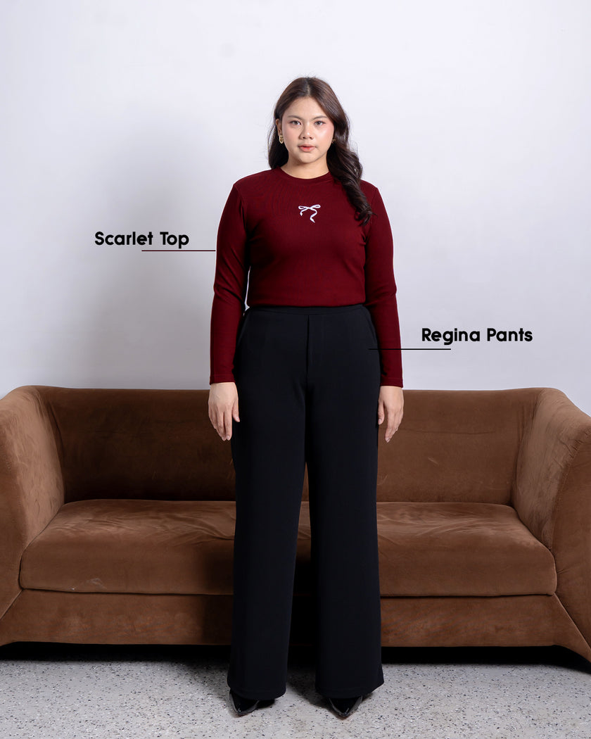 Nomitee's Scarlet Top Atasan Wanita Lengan Panjang