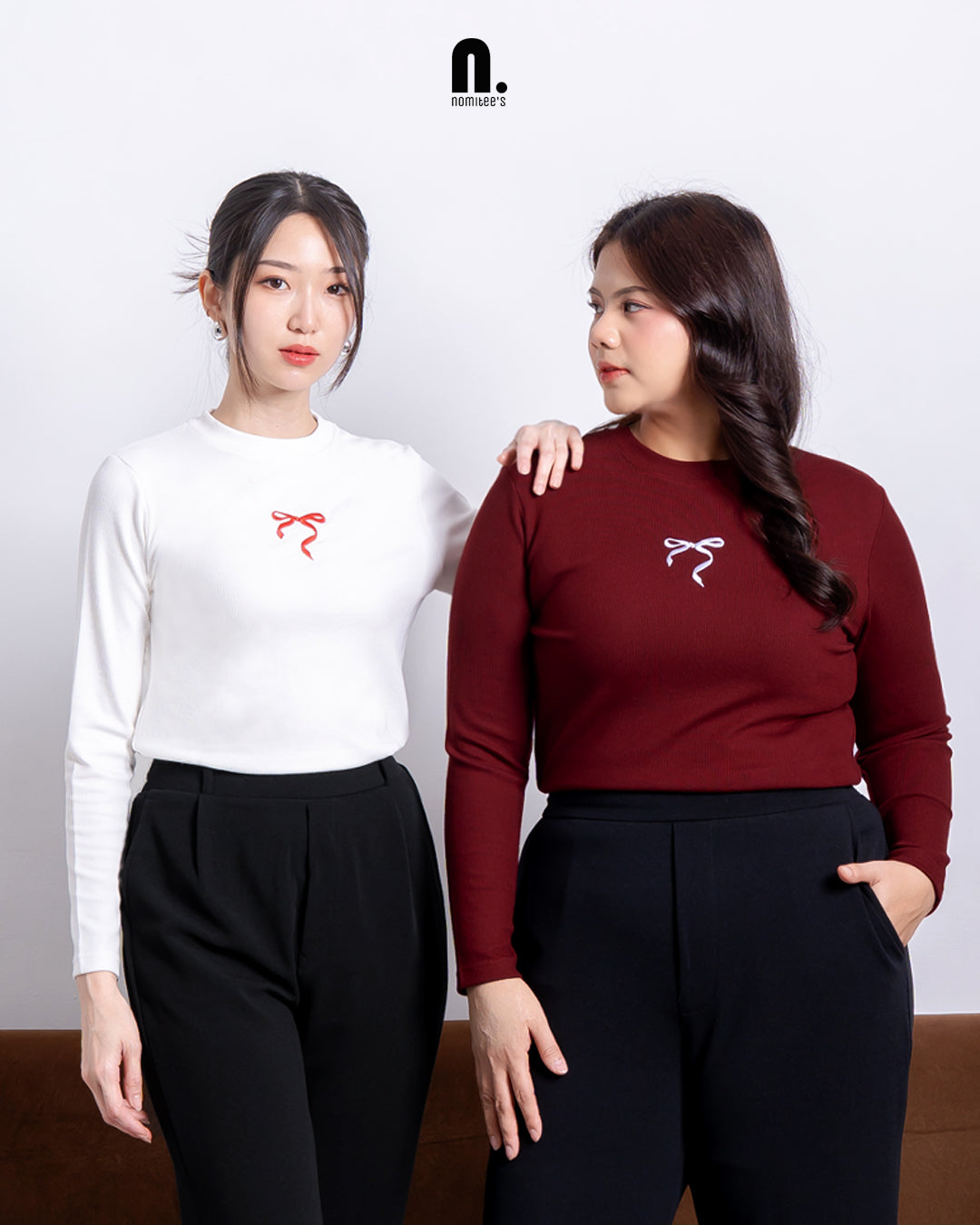 Nomitee's Scarlet Top Atasan Wanita Lengan Panjang