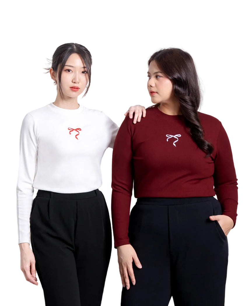 Nomitee's Scarlet Top Atasan Wanita Lengan Panjang