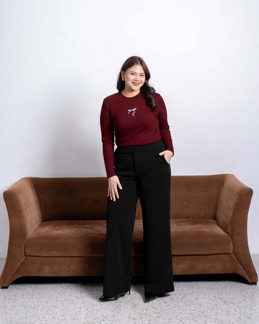 Nomitee's Scarlet Top Atasan Wanita Lengan Panjang