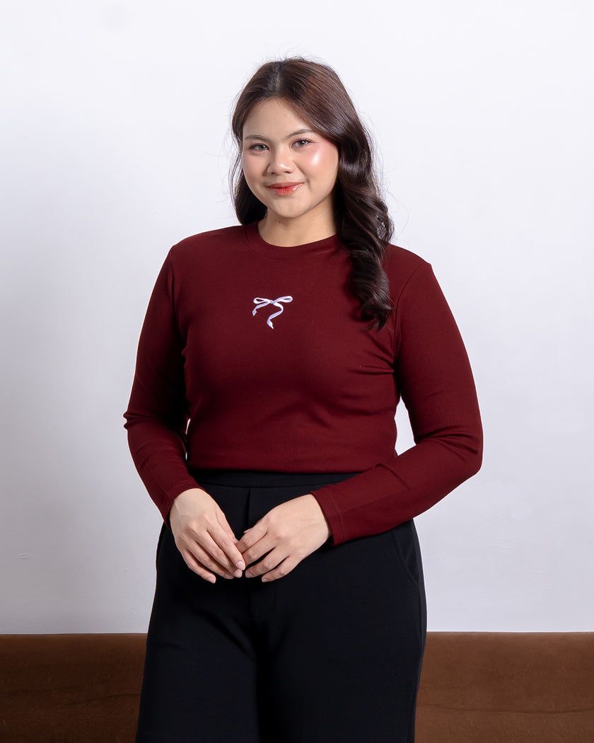 Nomitee's Scarlet Top Atasan Wanita Lengan Panjang