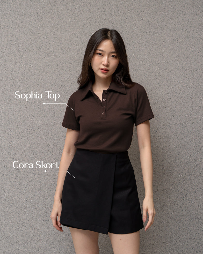 Nomitee's Sophia Top Atasan Wanita Lengan Pendek