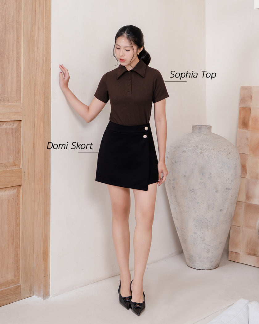 Nomitee's Sophia Top Atasan Wanita Lengan Pendek
