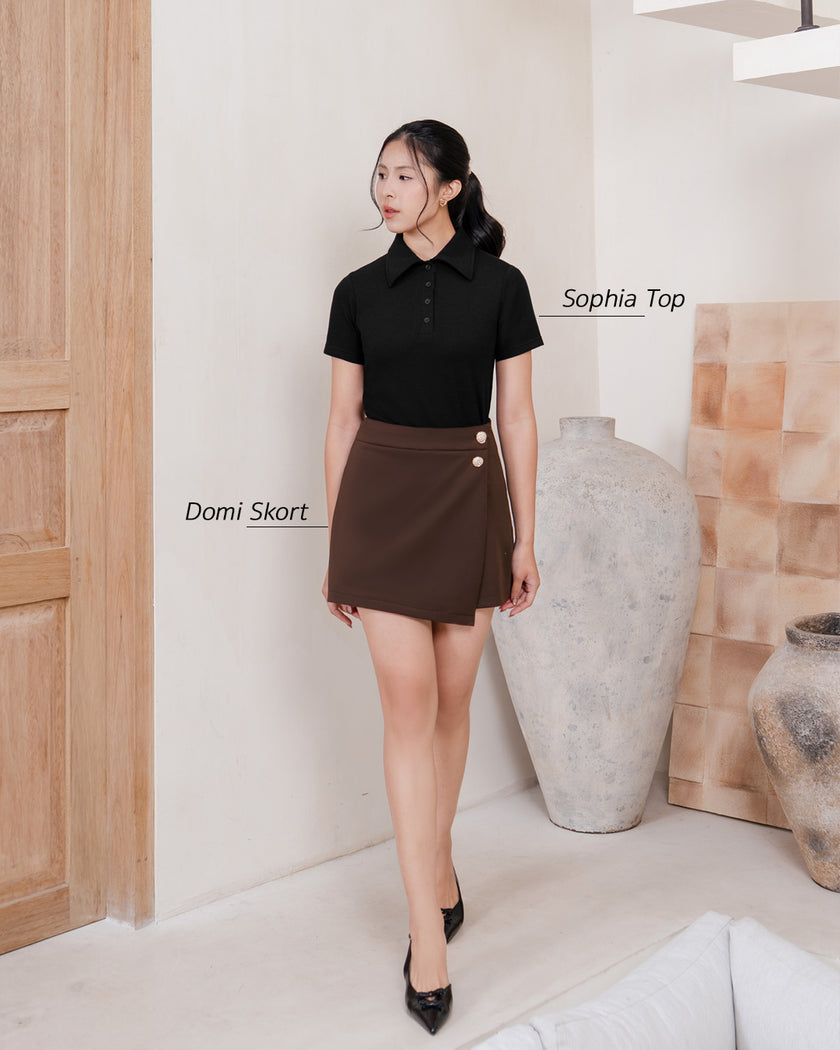 Nomitee's Sophia Top Atasan Wanita Lengan Pendek
