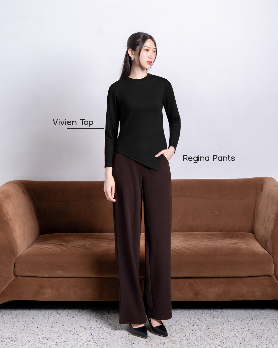 Nomitee's Vivien Top Atasan Wanita Lengan Panjang